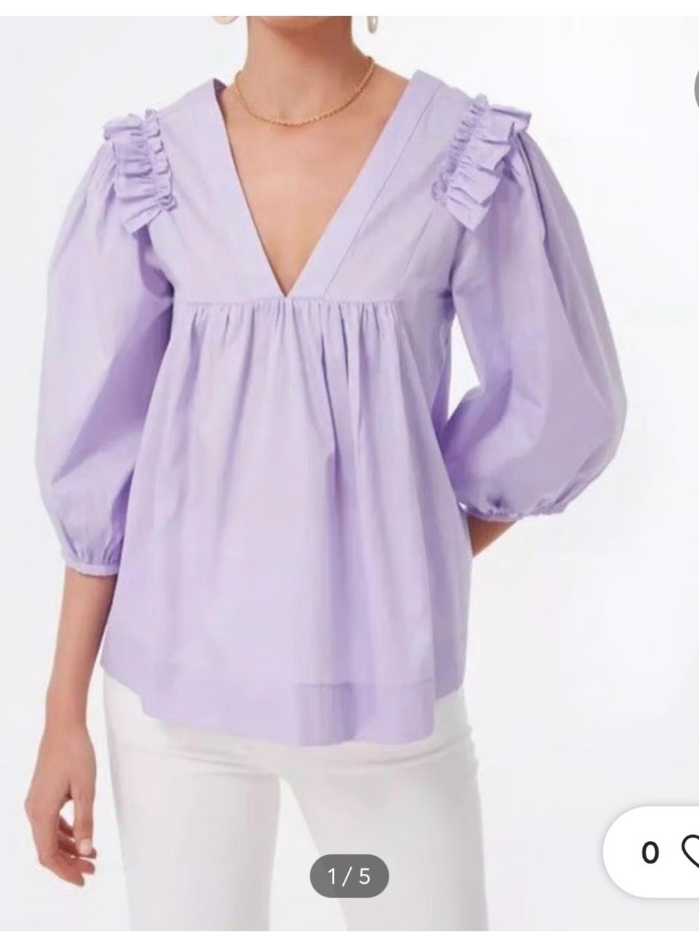 Harshman Cheryl Lilac Ruffle Blouse – NWT – Size Medium